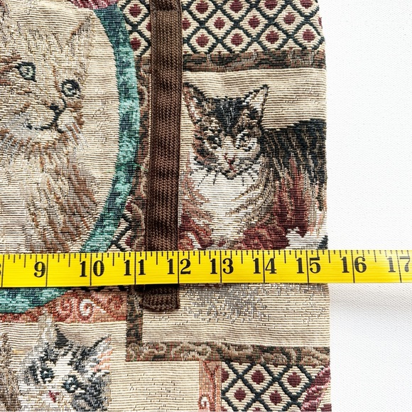 Cat Tapestry Tote Bag Brown Shoulder Purse - Picture 9 of 13